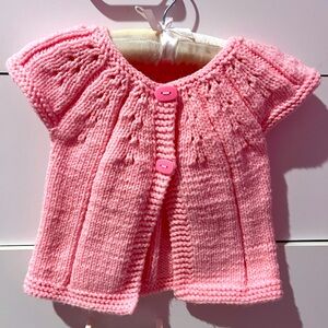 Handmade Crochet Pink baby girl vest size 6months to 12months